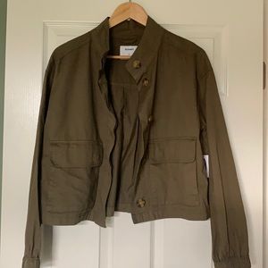 NWT Old Navy Cropped Twill Utility Jacket